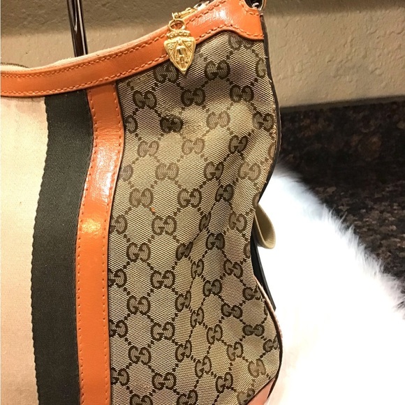 GUCCI Hobo GG Canvas Leather Orange - Picture 8 of 15